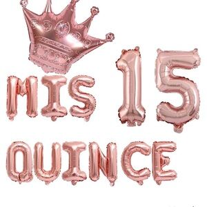 New balloons and banner for a quinceañera. 15 birthday decorations.